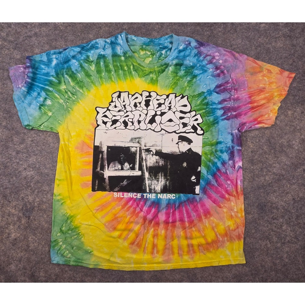 Jarhead Fertilizer Silence The Narc Tie Dye Band T-Shirt Rainbow XL Tye Dye